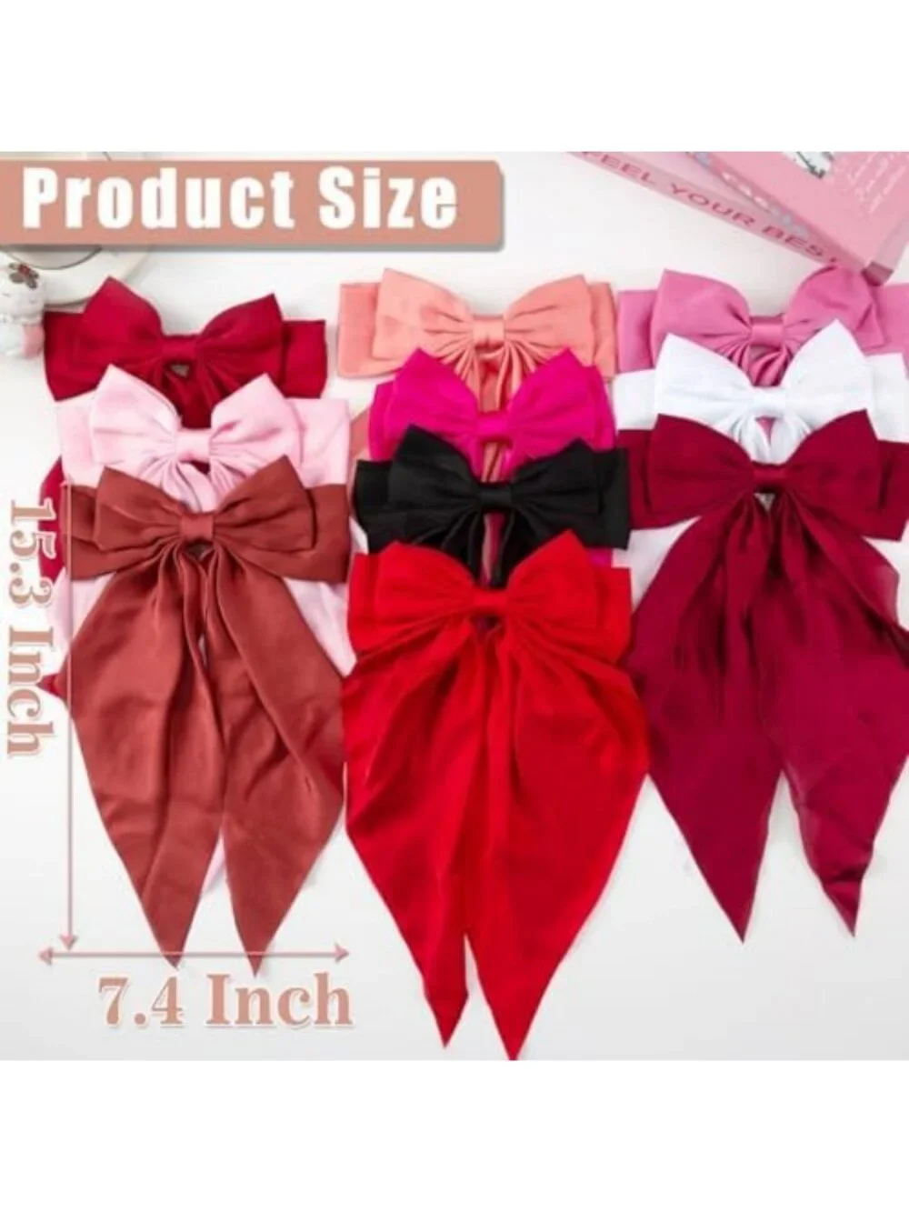 10 PCS Oversized Hair Bows for Women & Girls - Cute Aesthetic Hair Accessories